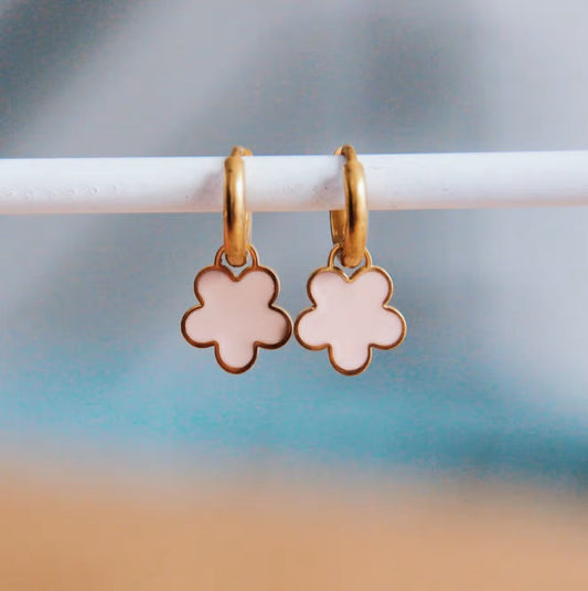 Enamel Flower Hoops