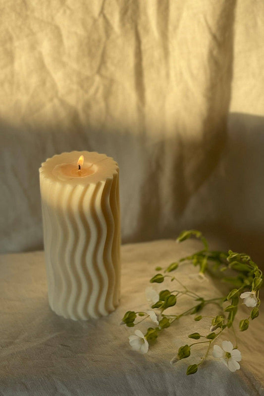 Wavy Pillar Candle