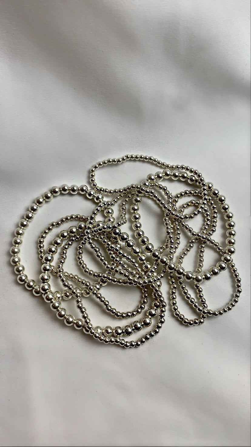 Silver Large Beaded Bracelet